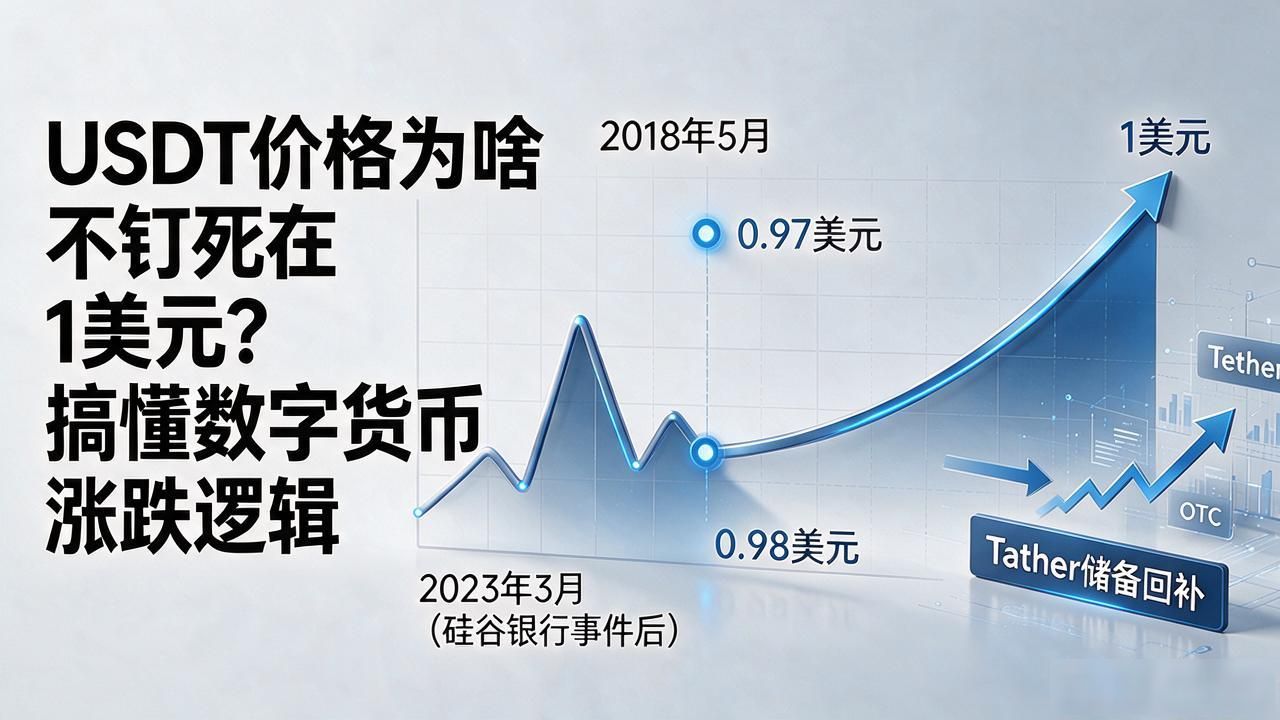USDT价格为啥不钉死在1美元？搞懂数字货币涨跌逻辑