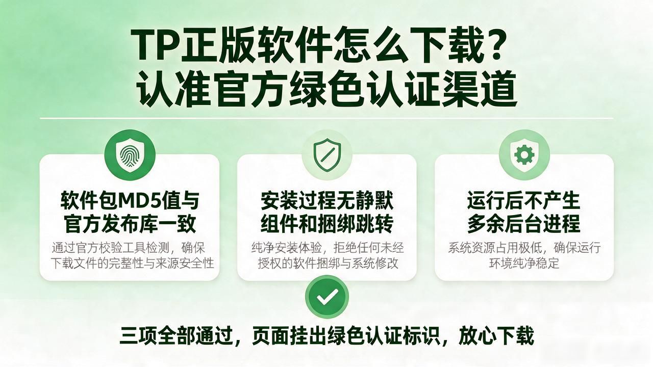 TP正版软件怎么下载？认准官方绿色认证渠道