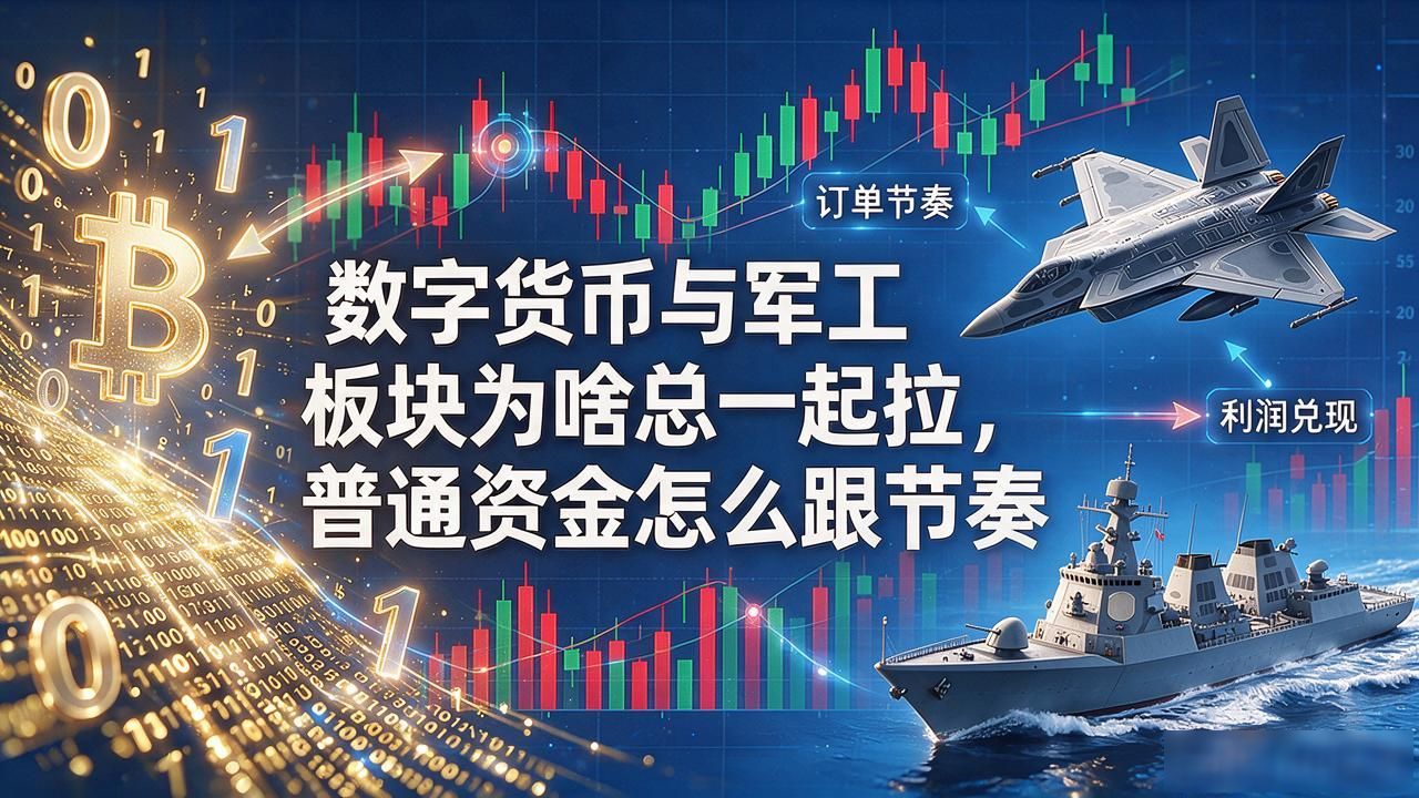 数字货币与军工板块为啥总一起拉，普通资金怎么跟节奏