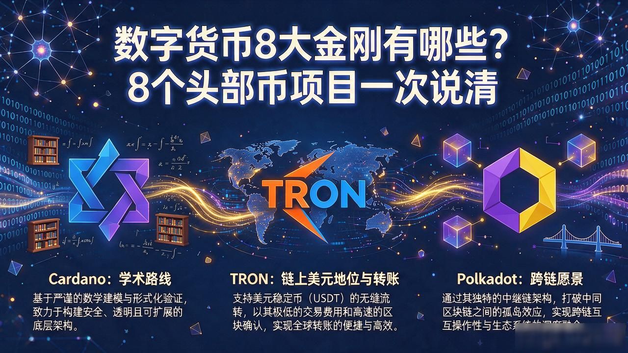 数字货币8大金刚有哪些？8个头部币项目一次说清